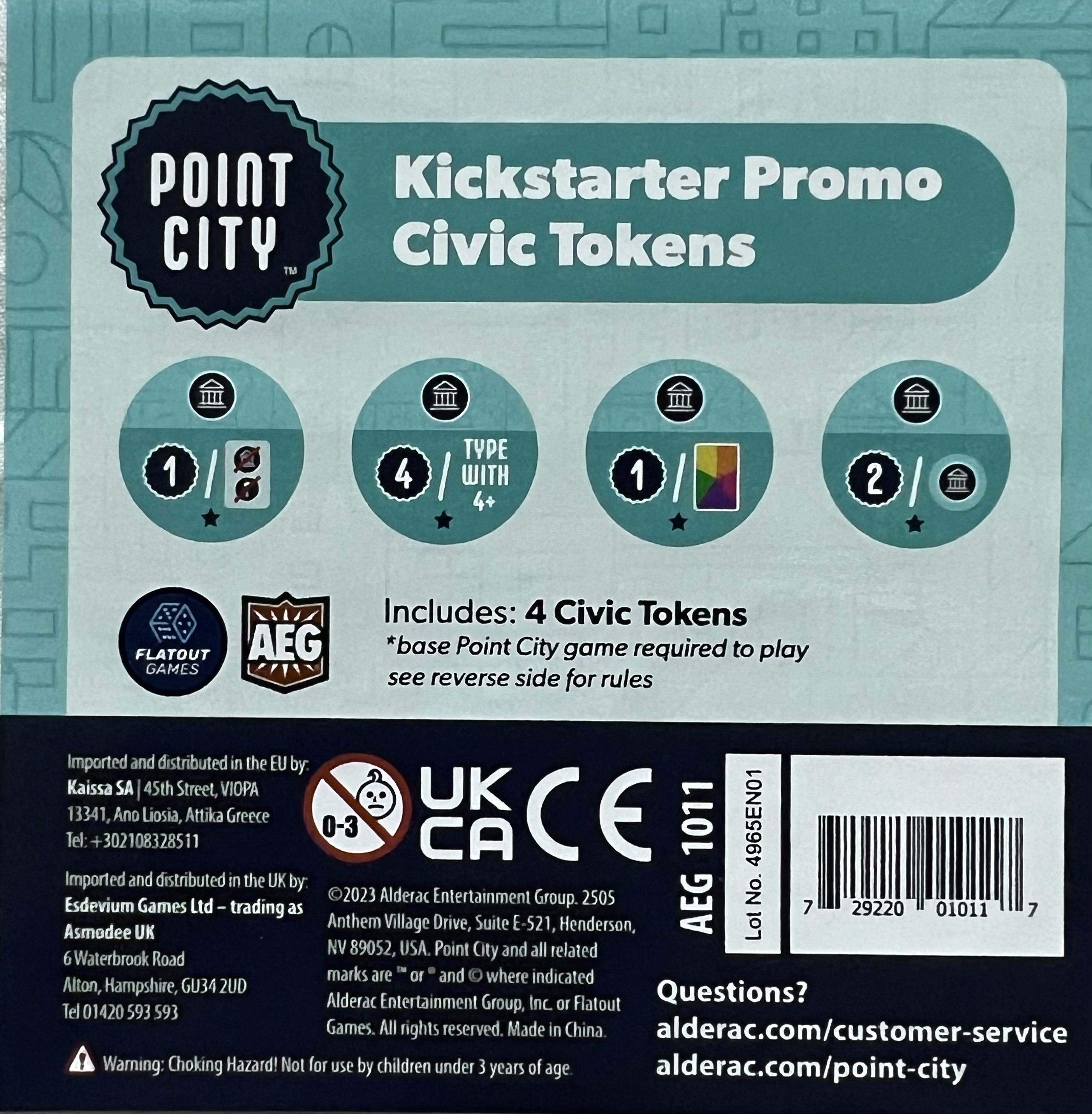 Point City: Kickstarter Promo Civic Tokens box art