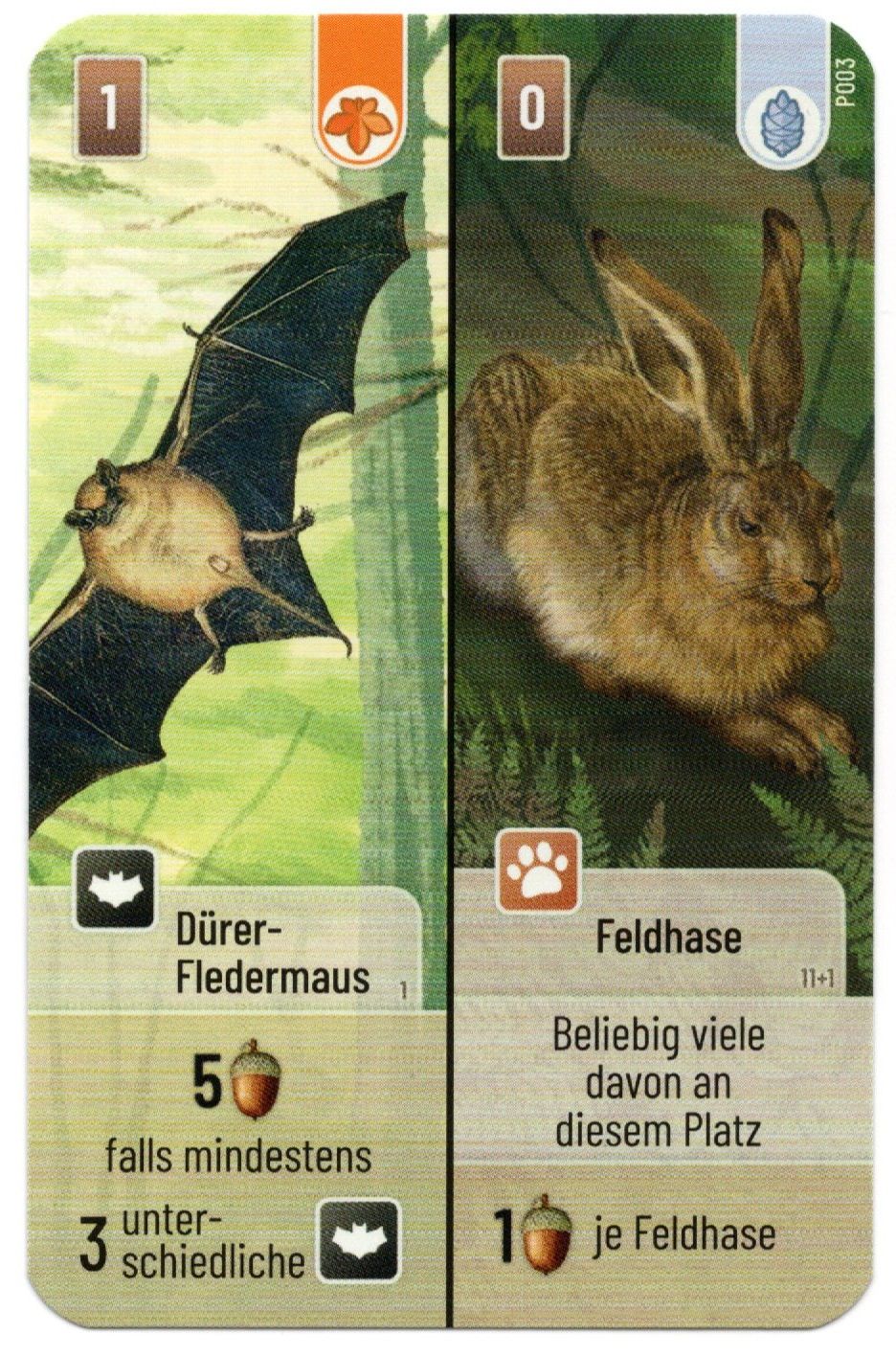 Mischwald: Dürer-Fledermaus / Feldhase Promokarte box art