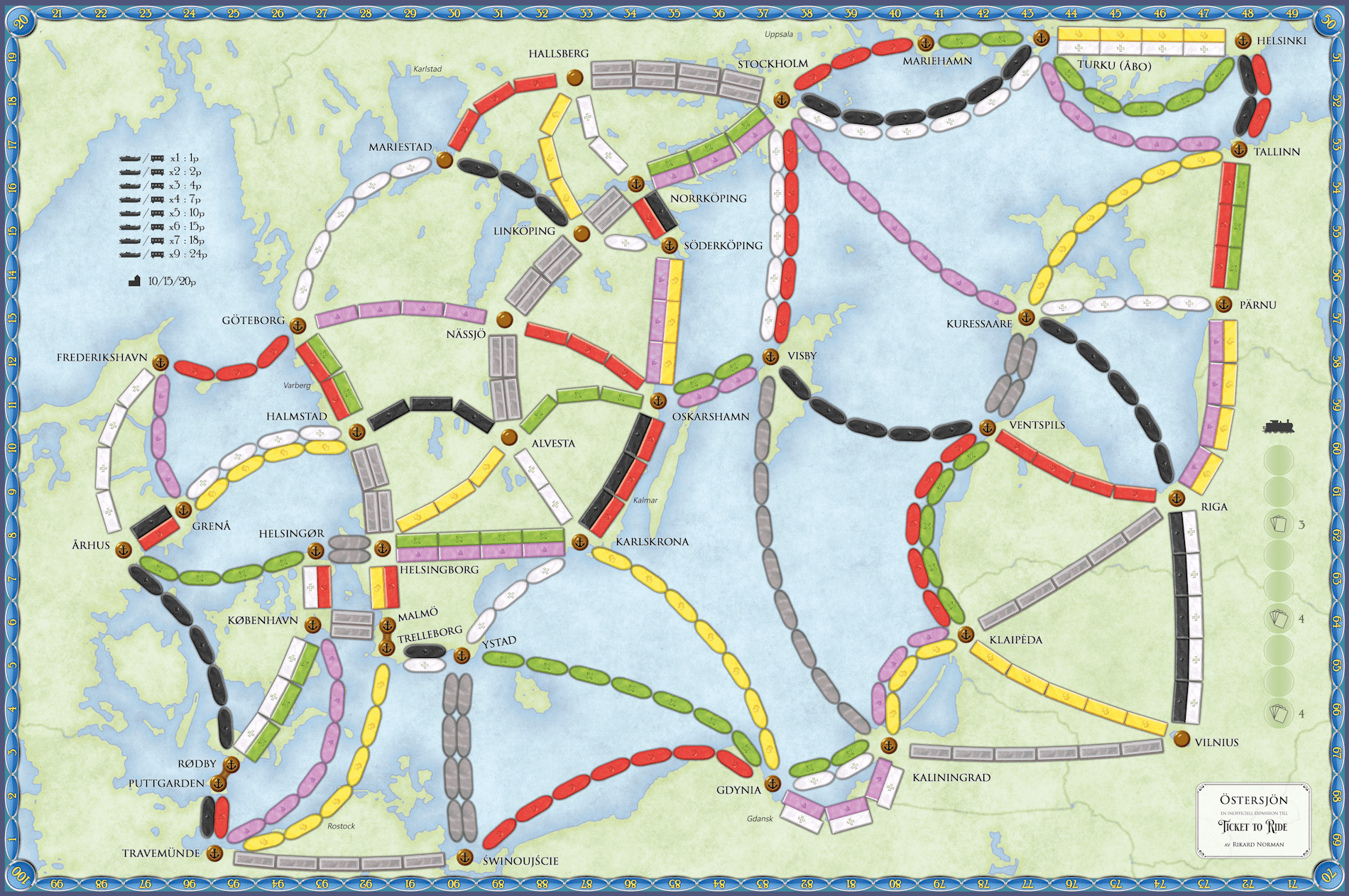 Coperta Baltic Sea (Östersjön) (fan expansion for Ticket to Ride: Rails & Sails)