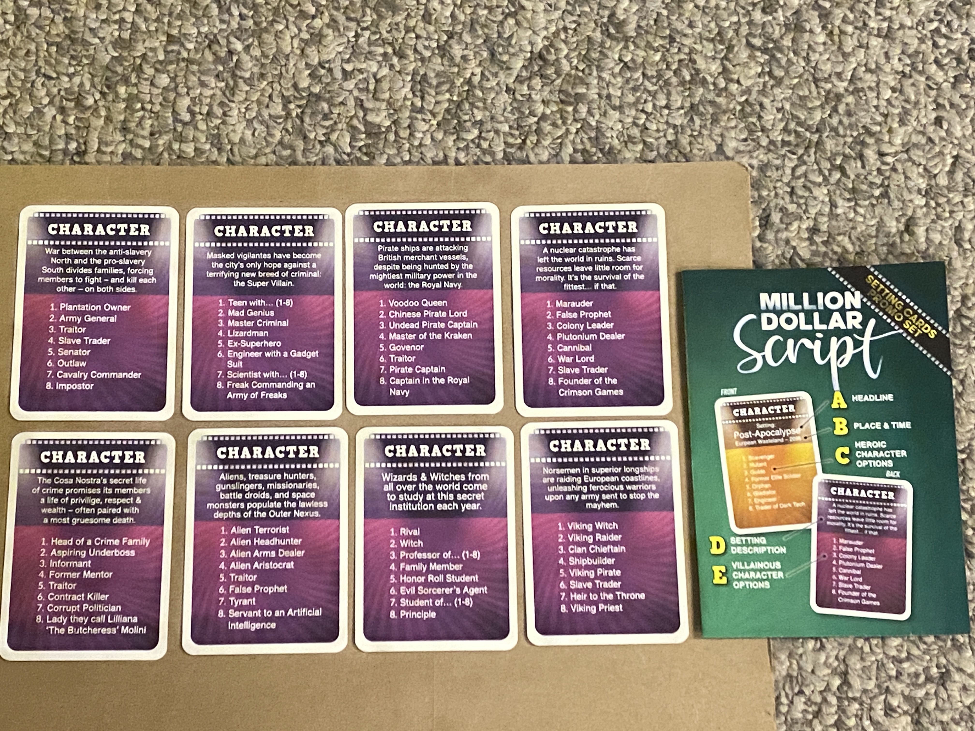 Million Dollar Script: Setting Cards Promo Set box art