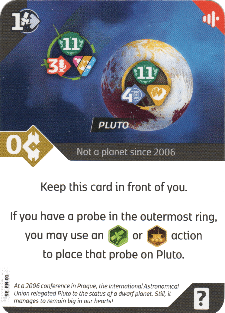 SETI: Search for Extraterrestrial Intelligence – Pluto Promo Card doboz