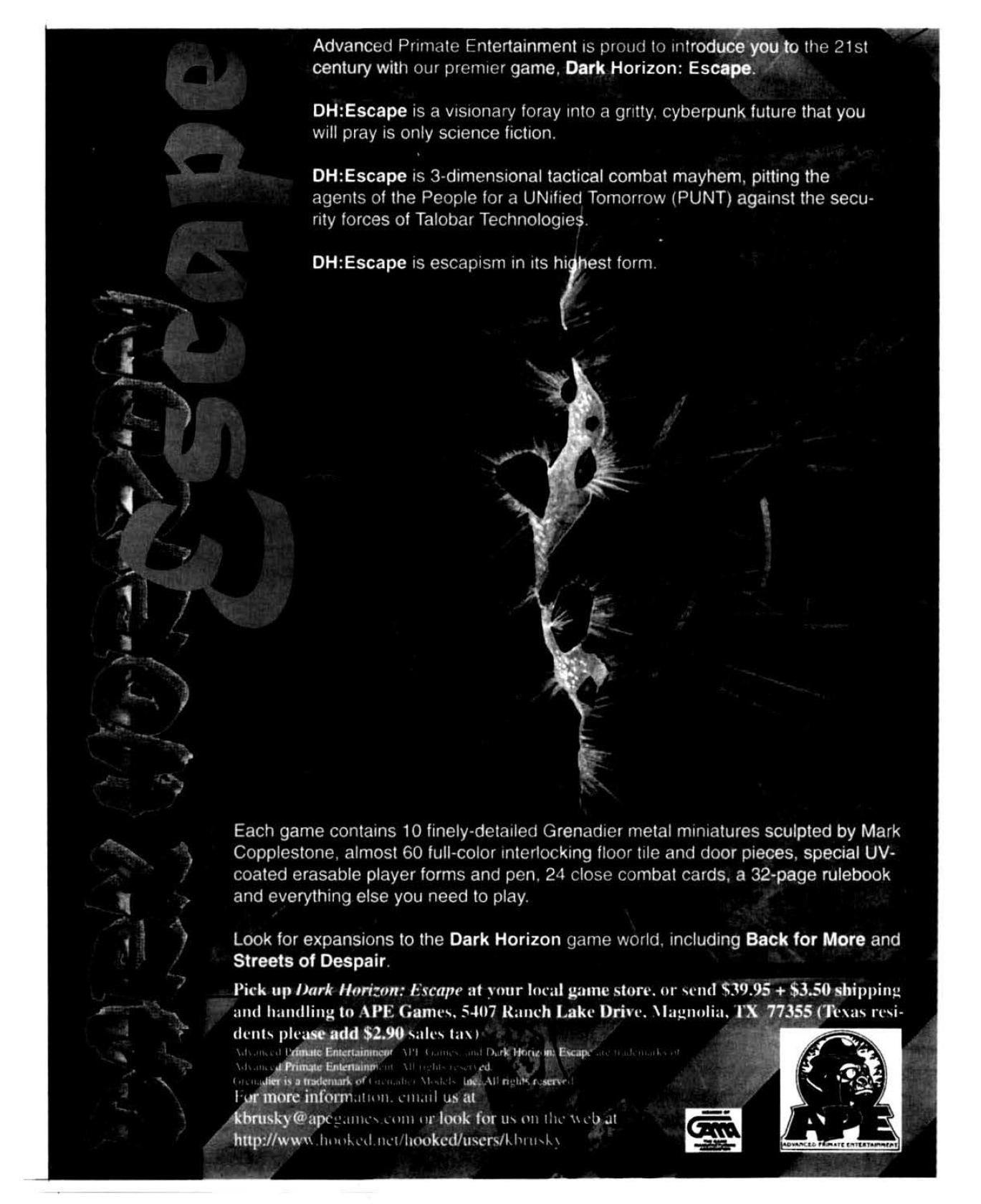Dark Horizon: Escape box art