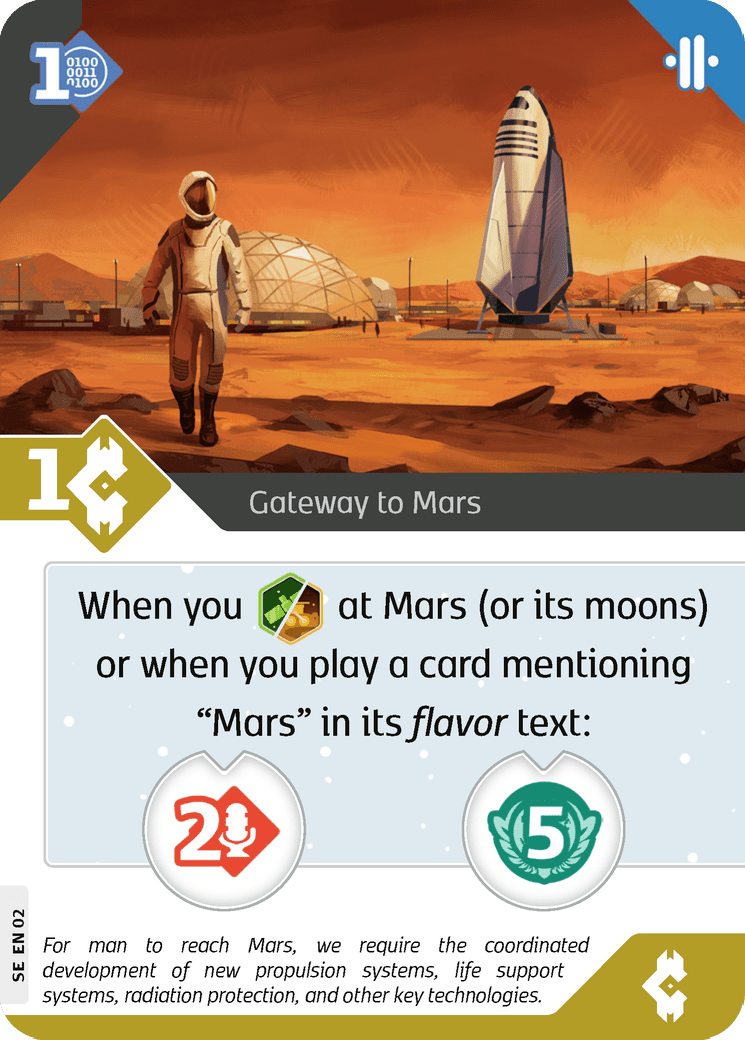SETI: Search for Extraterrestrial Intelligence – Gateway to Mars Promo Card doboz