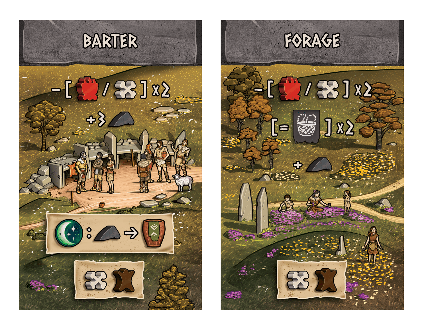 Skara Brae: KS Promo Action Tiles – Barter & Forage doboz