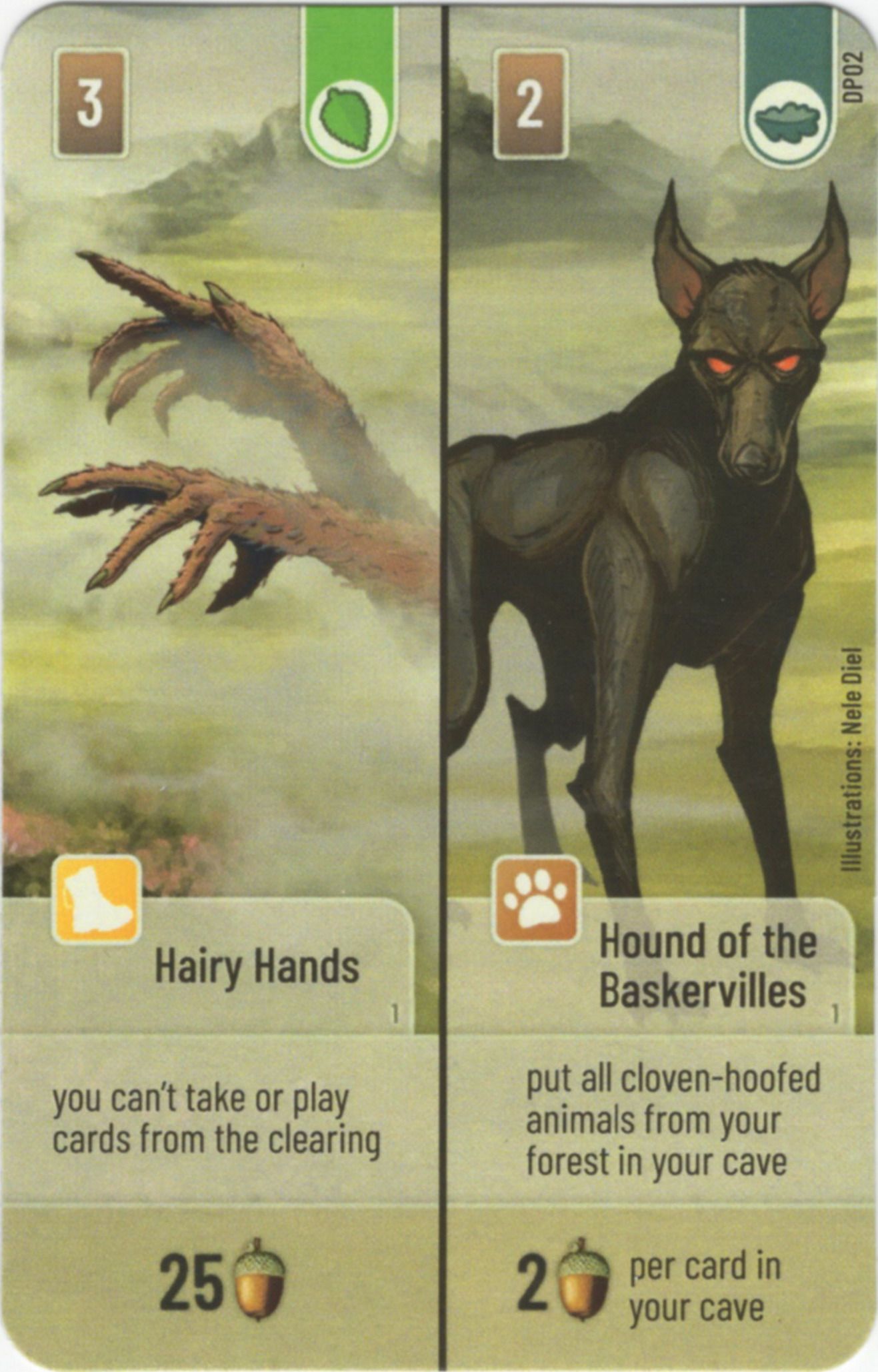 Forest Shuffle: Dartmoor – Hairy Hands / Hound of the Baskervilles Promo Card doboz