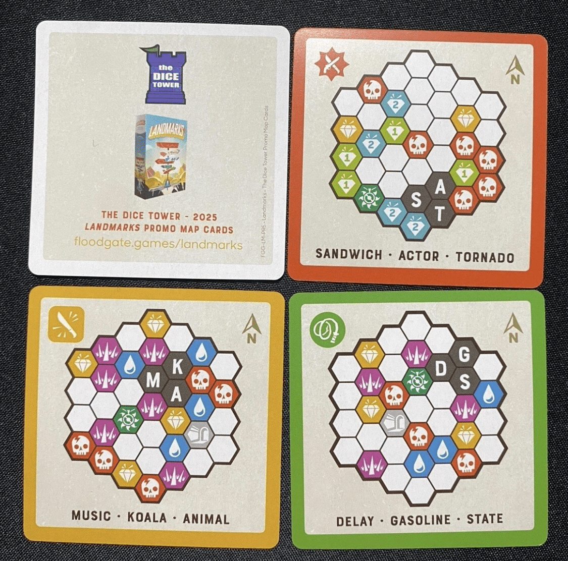 Coperta Landmarks: Promo Map Cards – The Dice Tower 2025