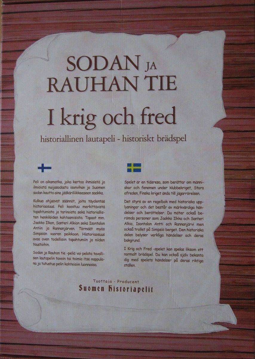 Sodan ja rauhan tie box art