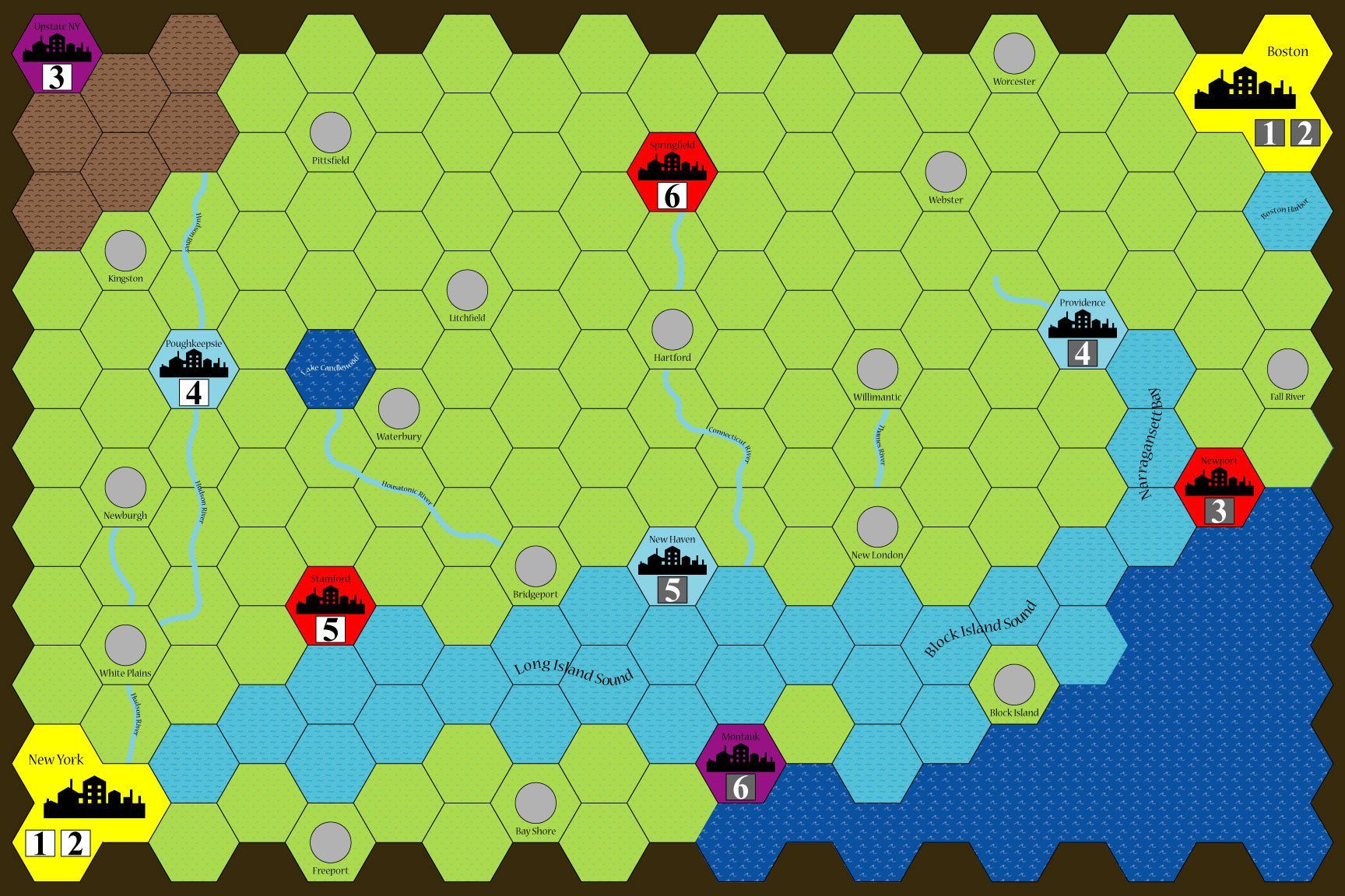 Connecticut Corridor (fan expansion for Age of Steam) doboz