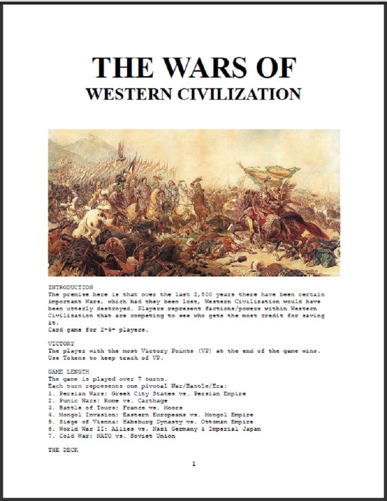 The Wars of Western Civilization box art