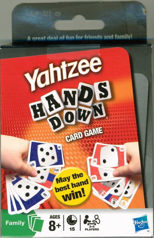 Yahtzee Hands Down Card Game doboz