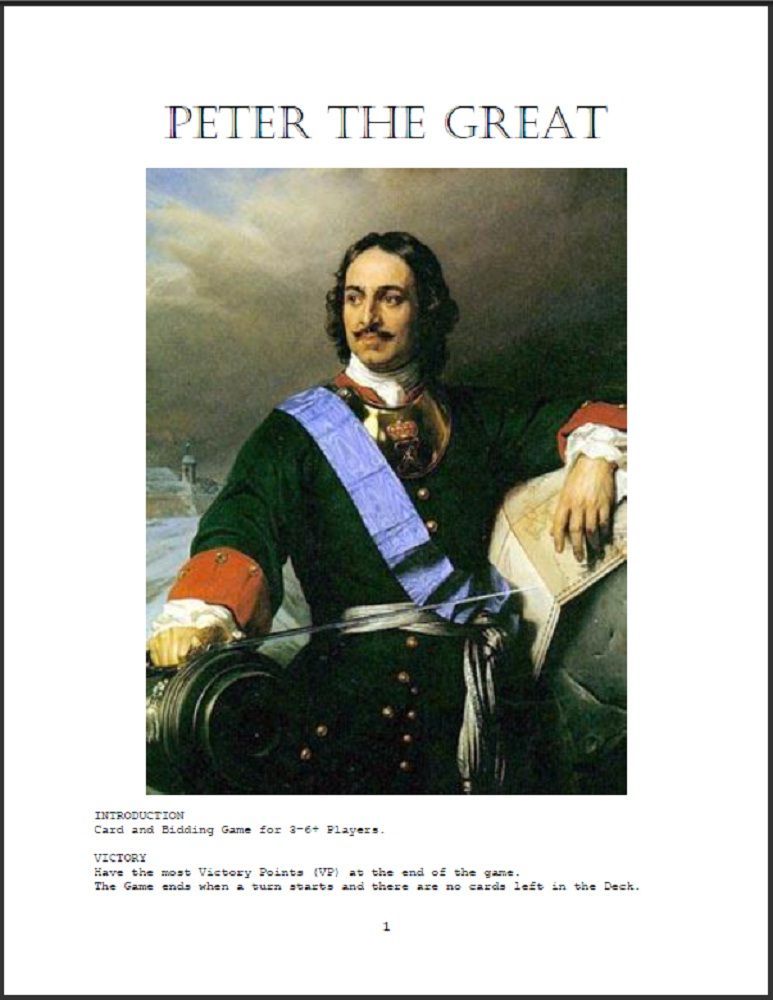 Peter the Great: Warpspawn card game box art