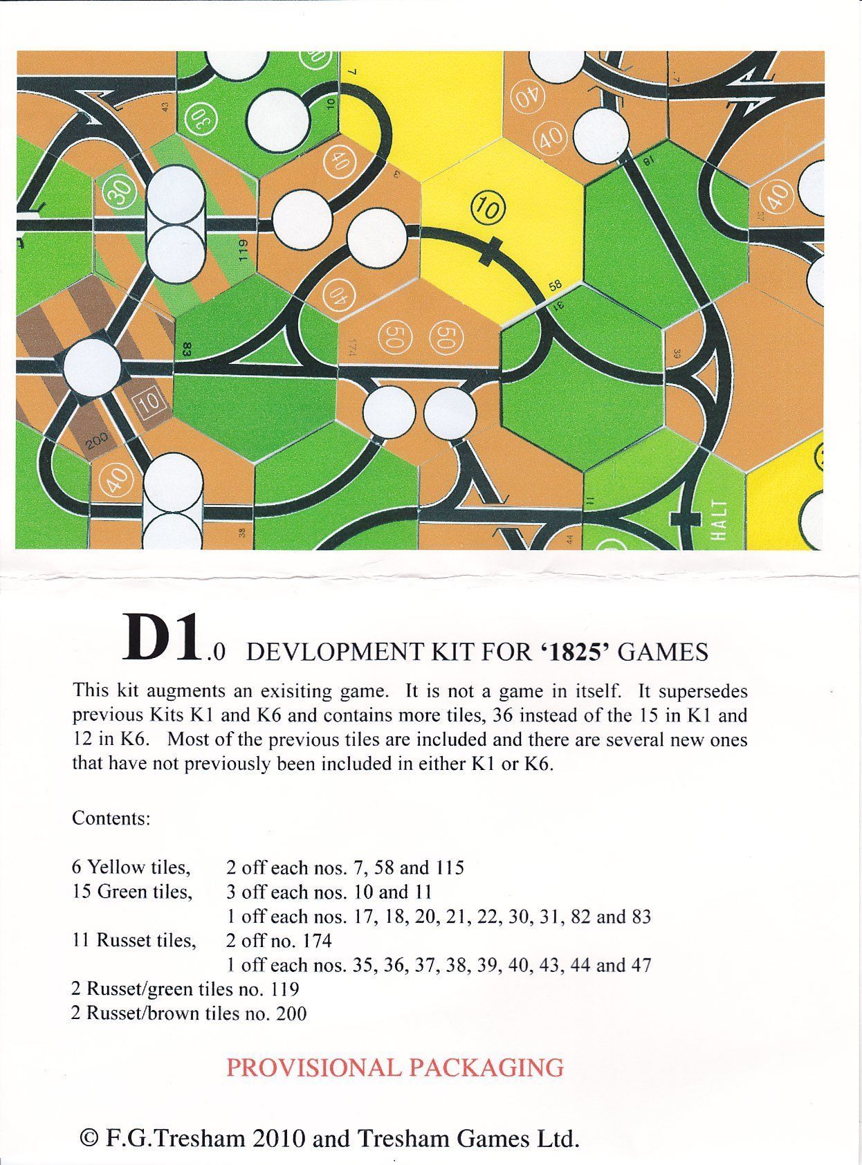 1825 Development Kit D1: Additional Tiles box art