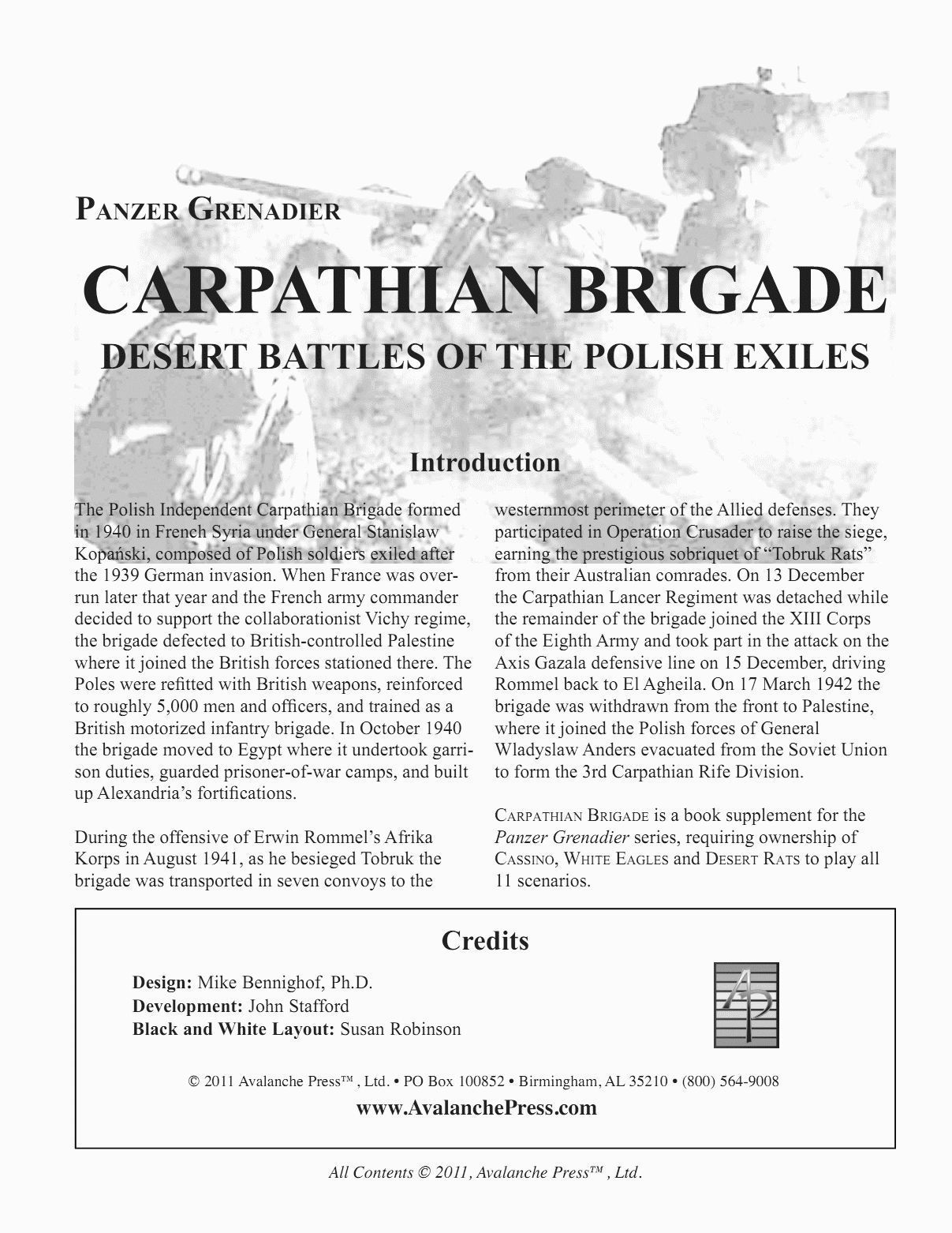 Panzer Grenadier: Carpathian Brigade box art