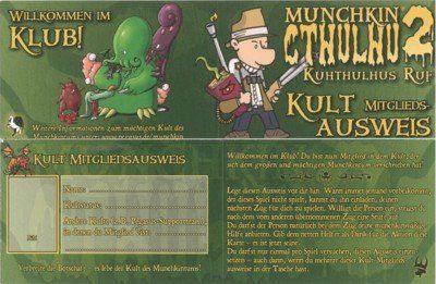 Coperta Munchkin Cthulhu 2 Kult-Mitgliedsausweis